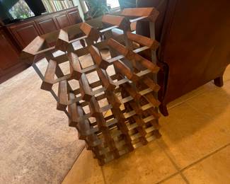 wine rack wood and metal  can go vertical or horizontal 