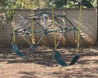 2 swings - and a "you move it  playground climbing thing " 