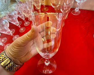 fostoria - platinum rimmed wine glasses 