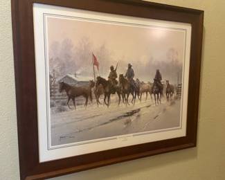 G.Harvey  framed -signed numbered  " horses for the confederacy "   w/ info on back 