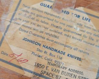 Johnson Handmade knife set