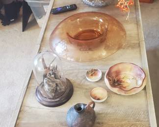 NIPPON HAND PAINTED FLUTED NUT BOWL