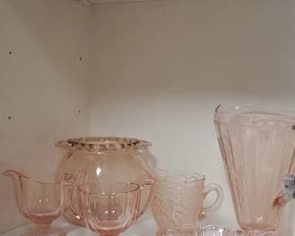 Pink depression  glass