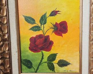 floral rose painting