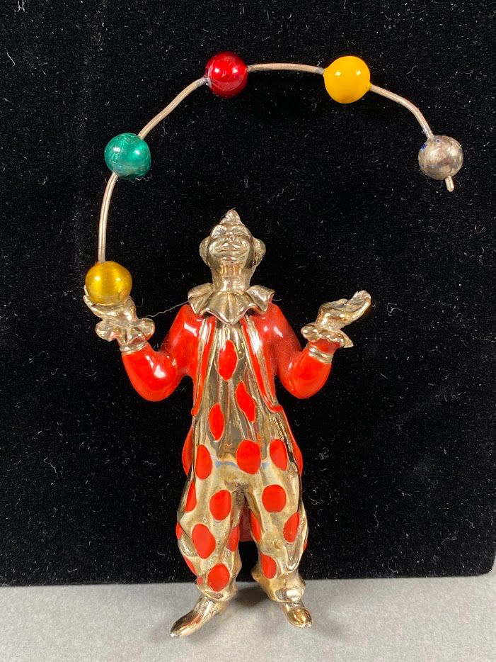 Gene Moore For Tiffany & Co. Sterling Silver & Enamel Clown Figure