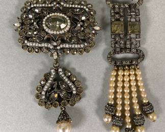 Heidi Daus For Jim Walters Brooches With Faux Pearls (2)