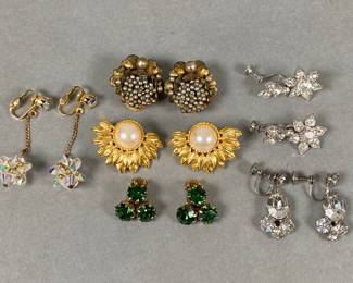 Vintage Clip On Earrings (6) Including Amourelle