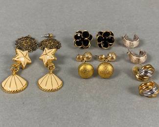 Gold Tone Earrings (7) Including Ralph Lauren