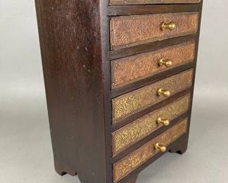 Indian Jewelry Chest With Hammered Metal Embellishments