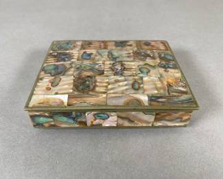 Vintage Shell Covered Jewelry Box