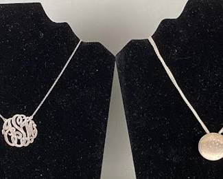 Two Sterling Silver Pendant Necklaces
