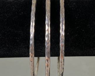 Hammered Sterling Silver Bangle Bracelets