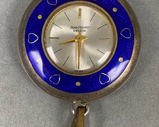 Vintage Jean Perret Geneve Enamel Pendant Watch