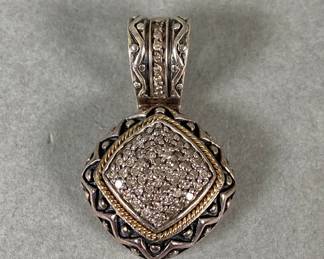 Sterling Silver And 18K Necklace Pendant