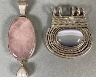 Two Sterling Silver With Clear Stone