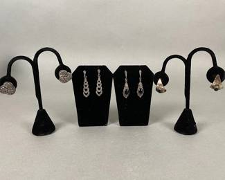 Sterling Silver Earrings With Marcasite