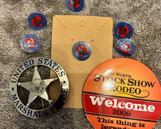 Vintage buttons and pins from rodeos past