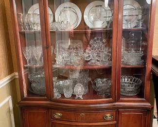 Beautiful china hutch, elegant china and crystal