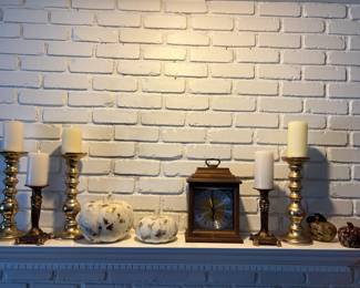 FALL AND MANTLE DECOR AND CLOCK