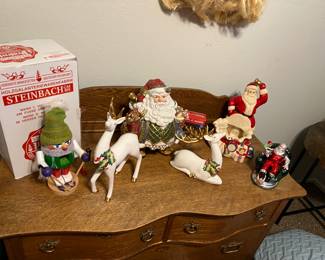 ANTIQUE CHEST, FITZ & FLOYD CHRISTMAS, MORE CHRISTMAS