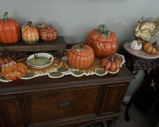 ANTIQUE PETITE SERVER, FALL DECOR, MARBLE TOP PLANT STAND