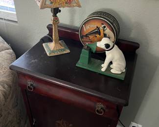 MUSIC CABINET, 1940'S LAMP, COLLECTIBLES