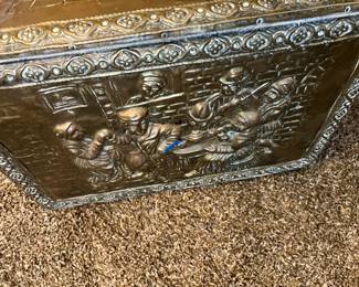 VINTAGE BRASS (WOOD INTERIOR) BOX