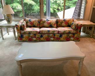 #32 Key City Floral Sofa w/loose back cushions - 91"L - You Move Upstairs $65.00