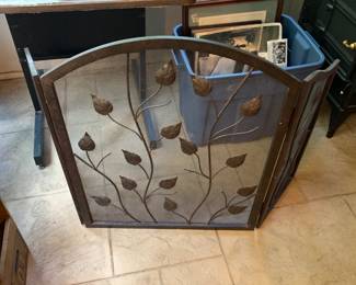 #9 Black Metal Fire screen w/leaves - 3 panel - 4'x30" $75.00