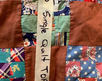 #74 Quilt Scrappy 9 patch (various fabrics) Quilt Top $30.00