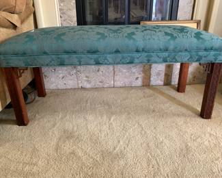 #19 Emerald Green Bed Bench w/wooden Legs - $45.00