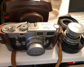 #139 Leica DBP M3 855936 Leather case collapable lens and lens case 3 pieces $1,200.00