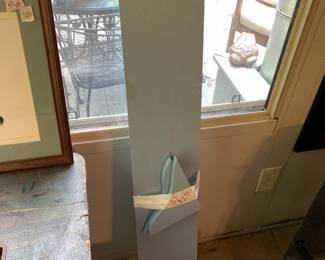 #13 Blue-Painted Wood Shelf w/2 wall brackets - 4'Long $20.00