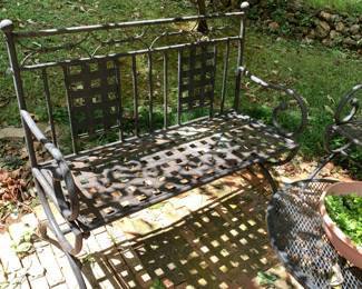 #49 Wrought Iron Bench 41" wide $75.00
#50 Wrought Iron Bench 41" wide $75.00