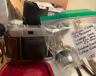 #132 Retina w/lens IIIC 523054 leather case, lens F5.6 35 MM F2 50 MM excellent condition $150.00