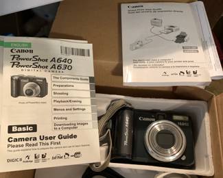 #129 Canon Power shot A640 camera SD card as is Need new chargeable battery "tested" $65.00