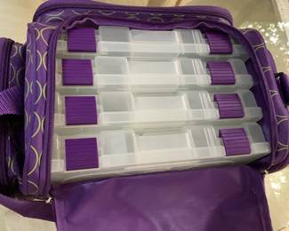 #119 Creative Options jewelry organizer case purple, green with plastic cases $20.00
