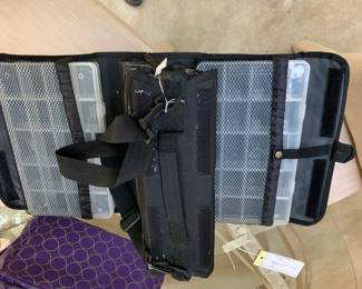 #120 black jewelry organizer case with plastic cases $30.00