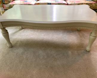 #29 Wood Rectangular Coffee Table White Painted - 50.5Lx26.5Wx18.5T $75.00