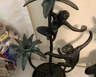 #78 Two Monkeys on 2 Candleholders - Metal $40.00