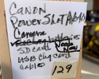 #129 Canon Power shot A640 camera SD card as is Need new chargeable battery "tested" $65.00