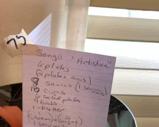 #76 "Sango" Artistic Black Floral China - set of 46 Pcs. $65.00