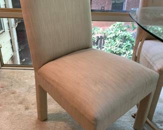 #25 Metal Base Table w/4 Chairs (3 chairs as is stains) - 42Round x 29T $150.00