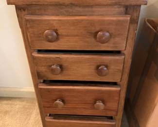 #111 4 Drawer small homemade chest 15x13x27 $35.00