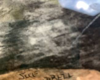 #10 Pastel of Black Cat - signed and Framed Sue Campbell - 20x17 $40.00