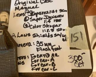 #151 Voigtlander Bessa Matic 35 mm West Germany original case manual several lens $300.00