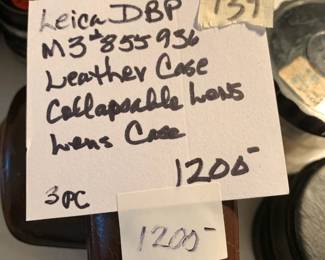 #139 Leica DBP M3 855936 Leather case colligable lens and lens case 3 pieces $1,200.00