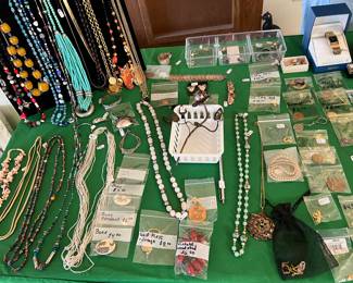 Lots of costume jewelry still available for Sunday 50% OFF & a couple gold  pieces left 