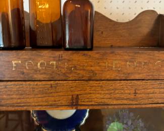Vintage bottles throughout