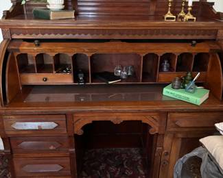 Fabulous Signed Victorian barrel top desk!